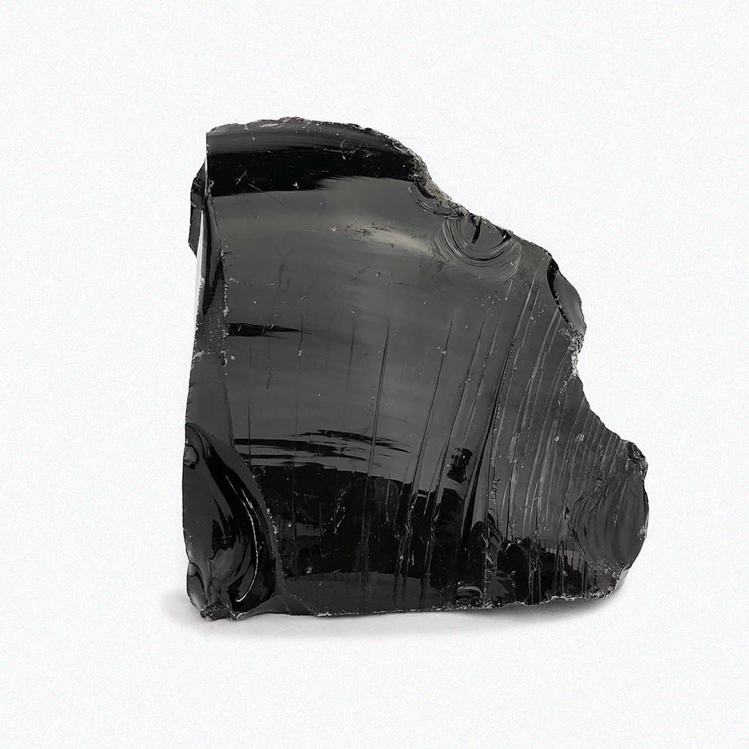 Pedra Obsidiana Negra Bruta Base 350 A 400 G 11099