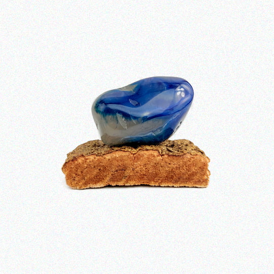 Pedra Ágata Azul Rolada