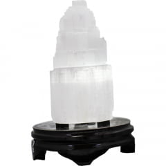 Luminária de Selenita Branca Torre  7267