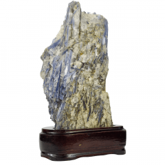 Pedra Cianita Azul Bruta na Base 07