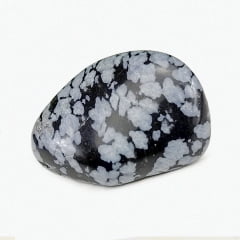 Pedra Obsidiana Floco de Neve Rolada 1,5×2,5cm